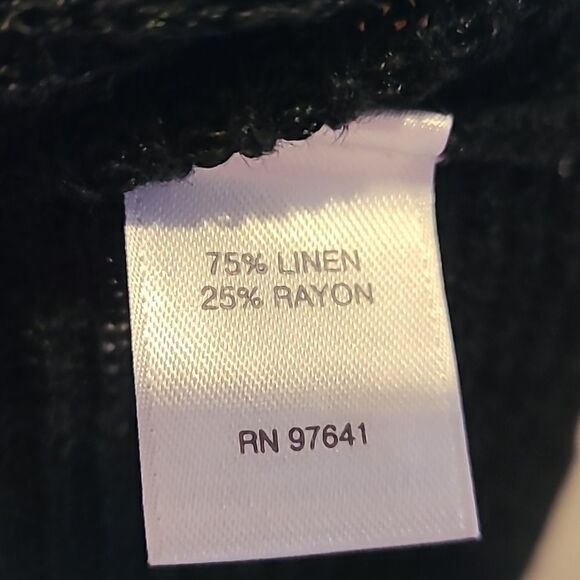 J‎ jill womens black knit linen short sleeve sweater size xs petite - Picture 5 of 6